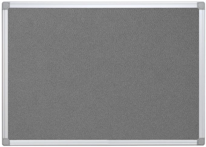 Q-CONNECT textielbord | met aluminium frame | 90 x 60 cm | grijs