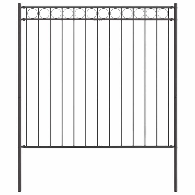 vidaXL - Heckelement - ASSEN - 170 - x - 170 - cm - Staal - Grijs