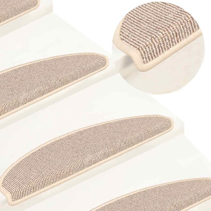 vidaXL - Trapmatten - 15 - st - 65x21x4 - cm - Wit - en - Bruin - Halfrond - Groot