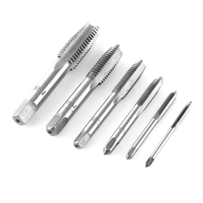 12-delige Schroefdraad Handtaps Set Rechte Groeven M3 M4 M6 M8 M10 M12 white