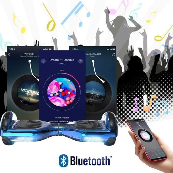 RCB Pack Blauw Elektrisch Hoverboard + Zwarte Hoverkart – Ideaal Cadeau voor Kinderen