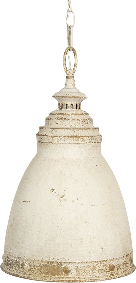 Clayre & Eef Hanglamp Ø 28x45 cm Wit Beige IJzer