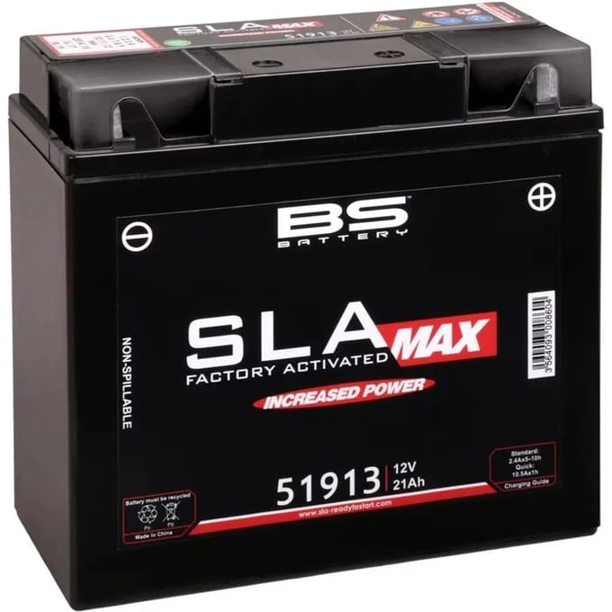 Motorfiets accu BS Battery SLA MAX 51913 - C (10Hr) - C (20Hr)