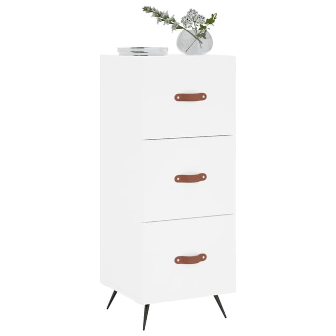 vidaXL - Dressoir - 34,5x34x90 - cm - bewerkt - hout - wit