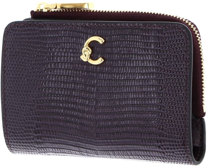 COCCINELLE Leren portemonnee C-Me Lizard Wallet Prune donkerpaars
