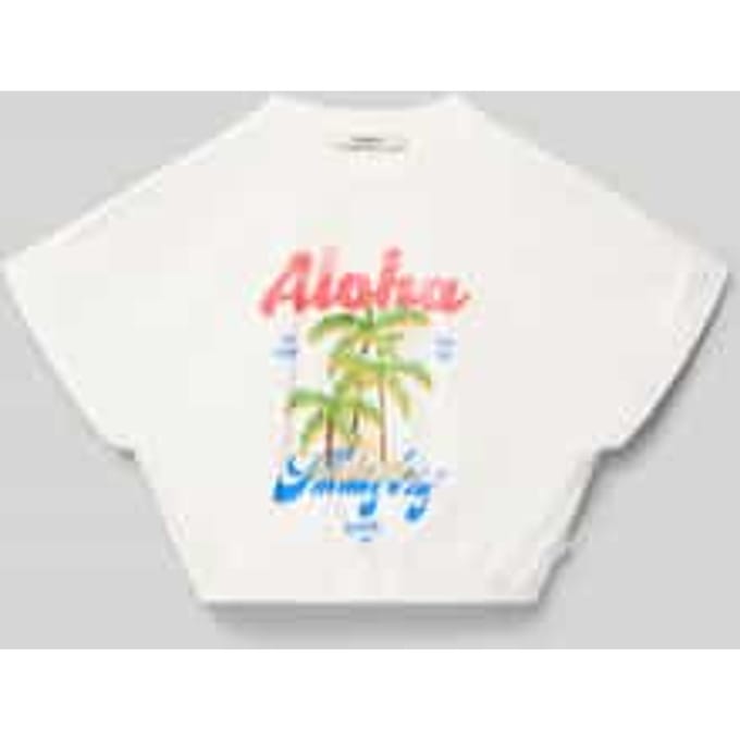 GARCIA Meisjes Print T-shirt Wit Korte mouw