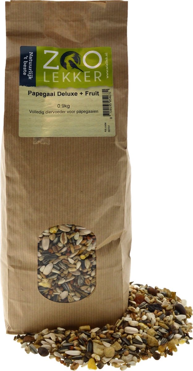 Zoolekker Papegaai Deluxe + Fruit 0,9kg