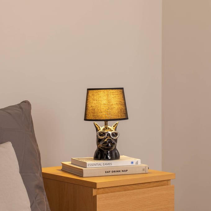 ONLI Biagio tafellamp, zwart, keramiek, 29 cm hoog, E14
