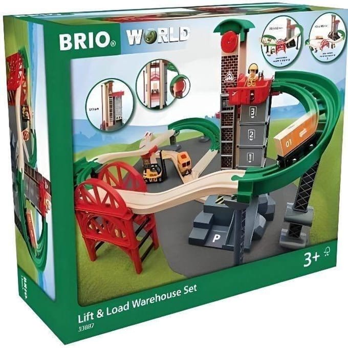 BRIO Wereld Grote Circuit Multimodale Platform - Doos 32 onderdelen - Houten treinbaan - Ravensburger - Vanaf 3 jaar - 33887