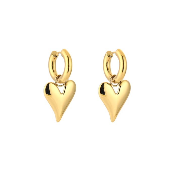 Oorbellen Boldy Heart 2.0 - Goud - Stainless Steel