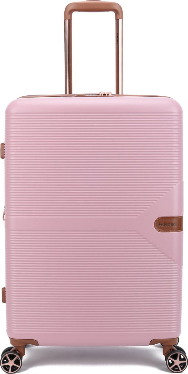 Decent Stella Middelgrote Koffer - 67 cm - 78/93 Liter - Expandable - TSA Slot - Roze