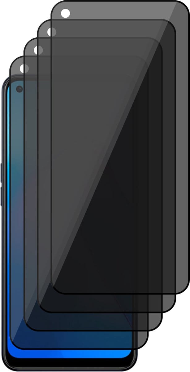 Privacy Screenprotector geschikt voor Oppo Reno 8 - 4x Volledig Dekkend Glas Screen Protector