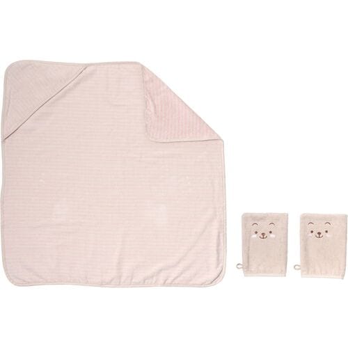 LUPILU Baby handdoek 85 x 85 cm, met capuchon (Gestreepte)