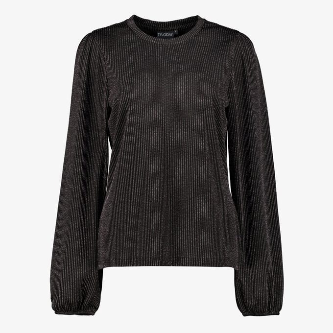 TwoDay dames party top zwart zilver - Maat M