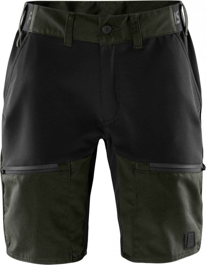 Fristads Carbon semistretch korte broek - Legergroen/zwart - S