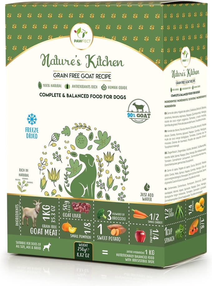 Pawfect freeze dried foods goat recipe
