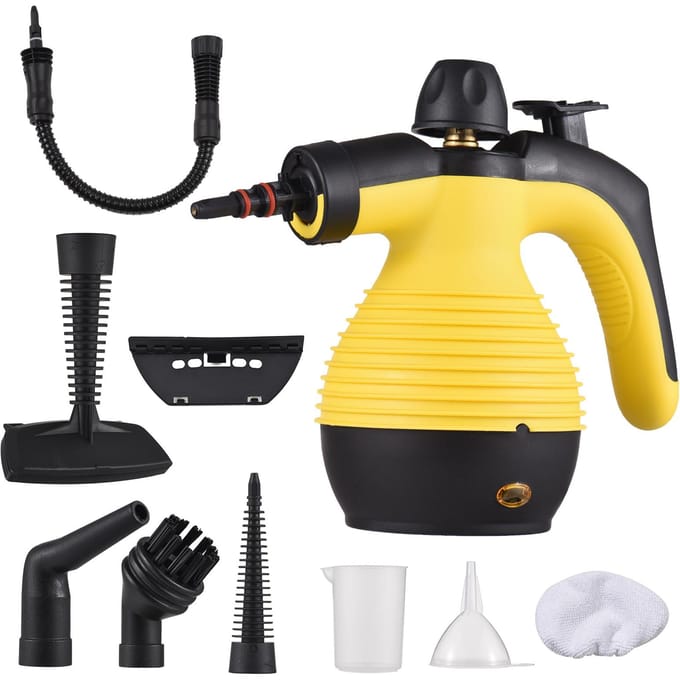 Draagbare handheld stoomreiniger 1050W Multifunctionele hoge temperatuur stoomreiniging onder druk US Plug geel