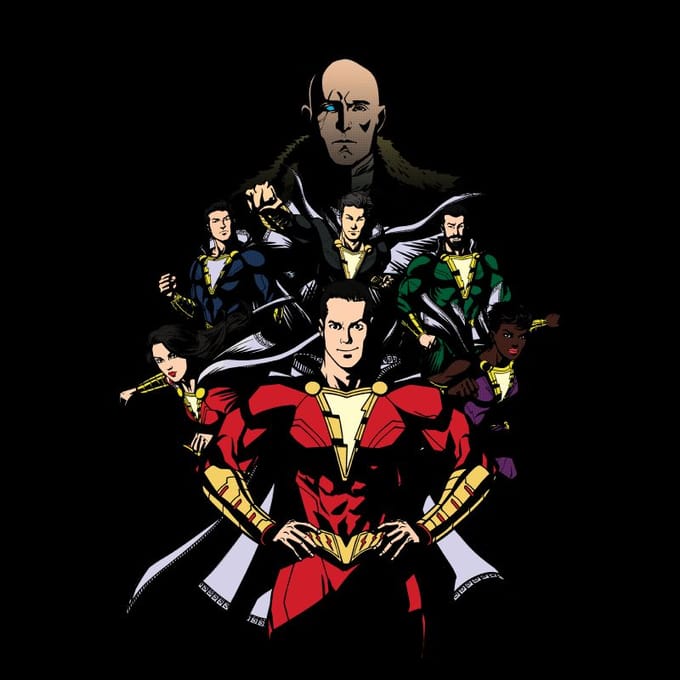 Shazam! Team Up t-shirt - Zwart - XL