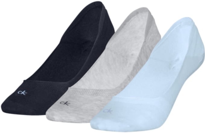 Calvin Klein Dames Footies Low Cut 3-Pack Light Blue