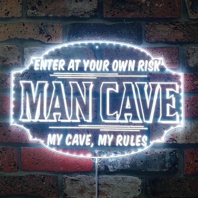 Gegraveerd LED Neon Effect Wandlamp - Dynamische Kleuren - Slimme Sfeerverlichting voor Man Cave