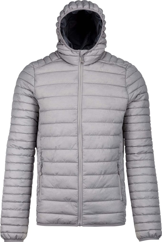 Kariban Heren Lichtgewicht Hooded Down Jacket (Mergelzilver)