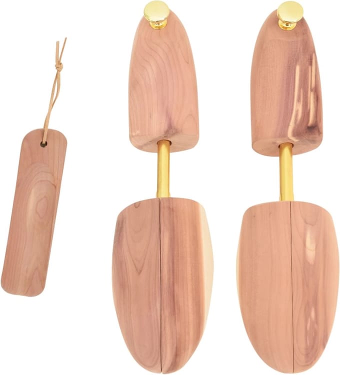 vidaXL - Schoenspanner - met - schoenlepel - EU - 39-41,5 - massief - cederhout