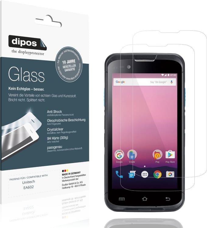 dipos – 2x Pantserfolie geschikt voor Unitech EA602 | 9H Screenprotector