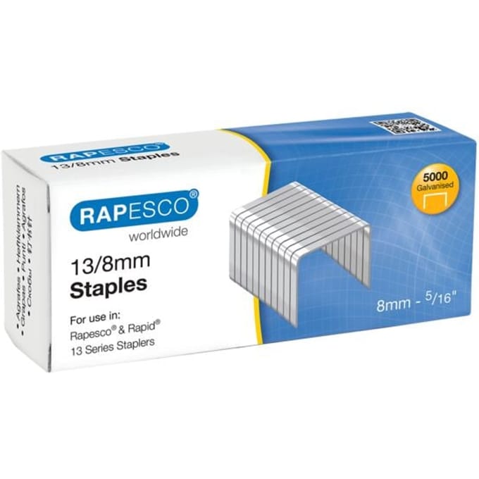Rapesco Gegalvaniseerde Nietjes 13/8 mm - 5000 Stuks - Duurzaam & Precies