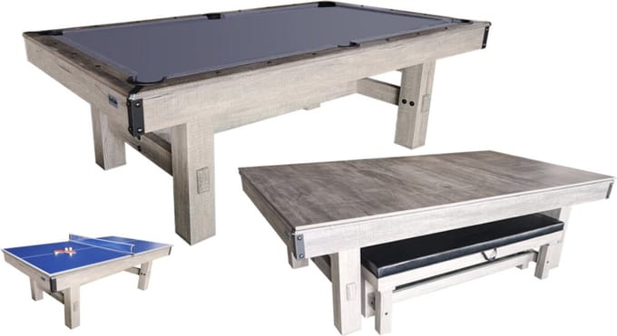 TopTable Dinner Wood Pooltafel 7ft - met bank - 2-delig Leisteen