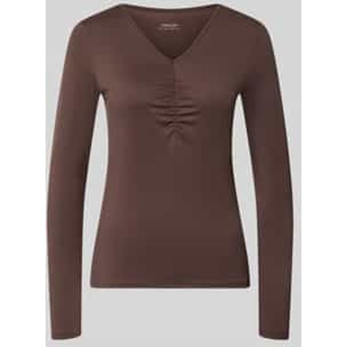 Shirt met lange mouwen met afgeronde rompzoom