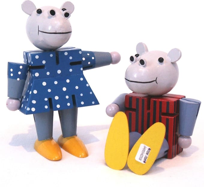 puzzelpoppetjes nijlpaarden paar