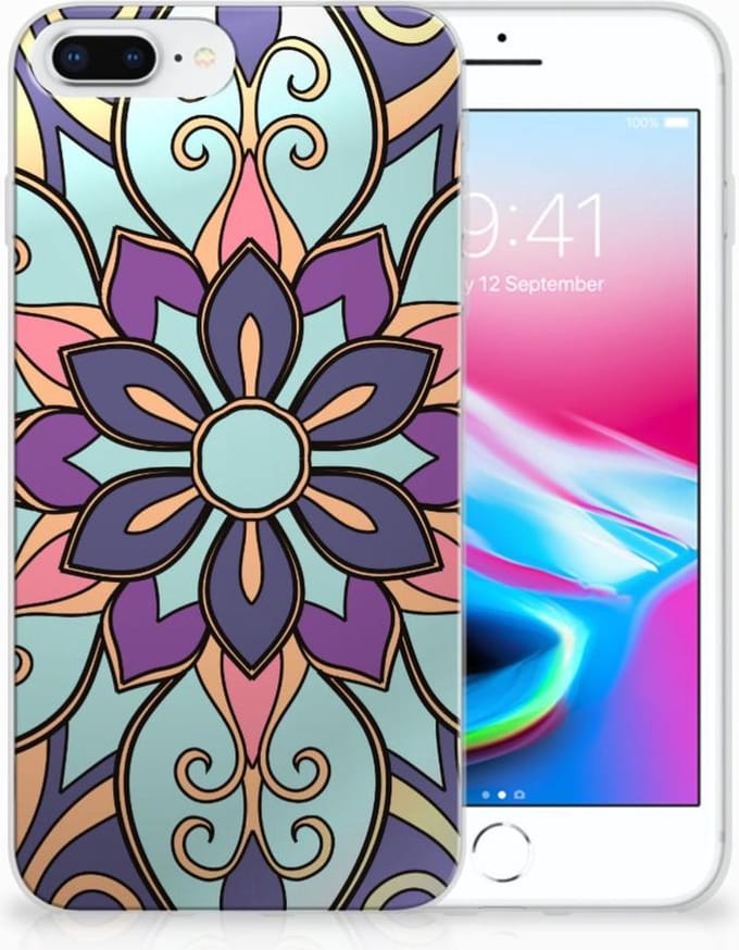 Apple iPhone 7 Plus | 8 Plus TPU Case Purple Flower