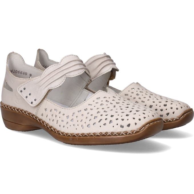 Rieker Dames Bandschoen - 41399-60 Lichtbeige - Maat 41