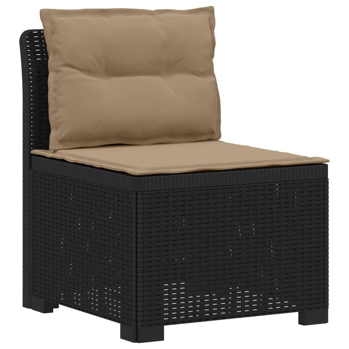 vidaXL - 4-Persoons - Tuin - Sofa - met - Kussens - Rattan - Look - PP - Antraciet