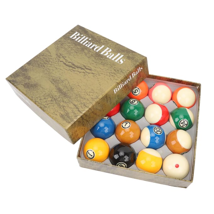 Set de 16 Boules de Billard 2,25 Pouces Boules de Billard en Résine pour Entraînement Remplacement Billiards beige
