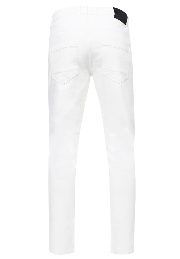 Witte denim jeansbroek "MELVIN" slim fit katoen-stretch