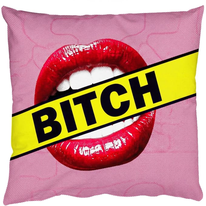 Sierkussens - Kussentjes Woonkamer - 40x40 cm - Lippen - Tekst - Kleurrijk