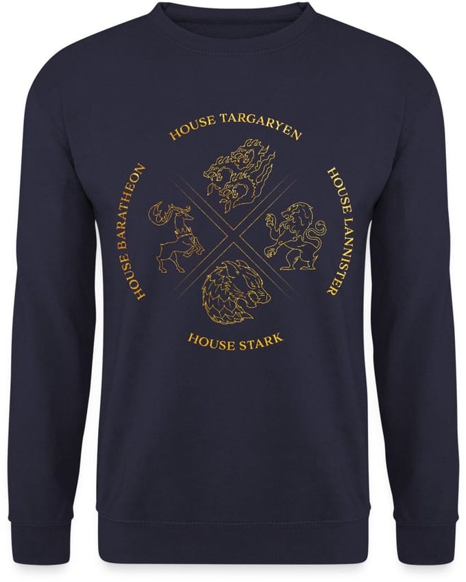 Game Of Thrones Houses Targaryen Lannister Stark Sweater Heren