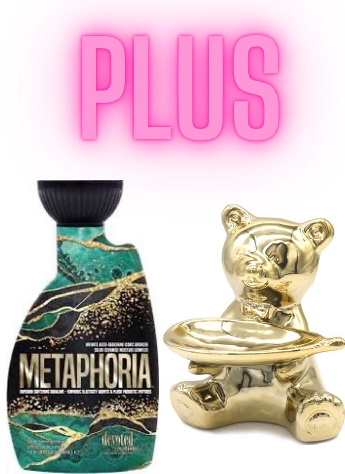 Devoted Creations Metaphoria 400 ml PLUS Keramische Beer Goud met Bord 11,5 cm