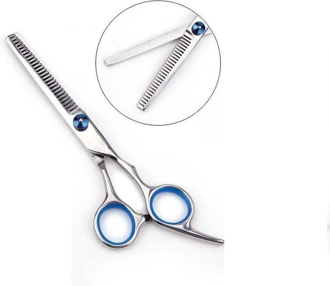 New Age Devi - Professionele uitdunschaar - Effileerschaar voor rechtshandige kappers - RVS - Blauw - Ergonomisch ontwerp