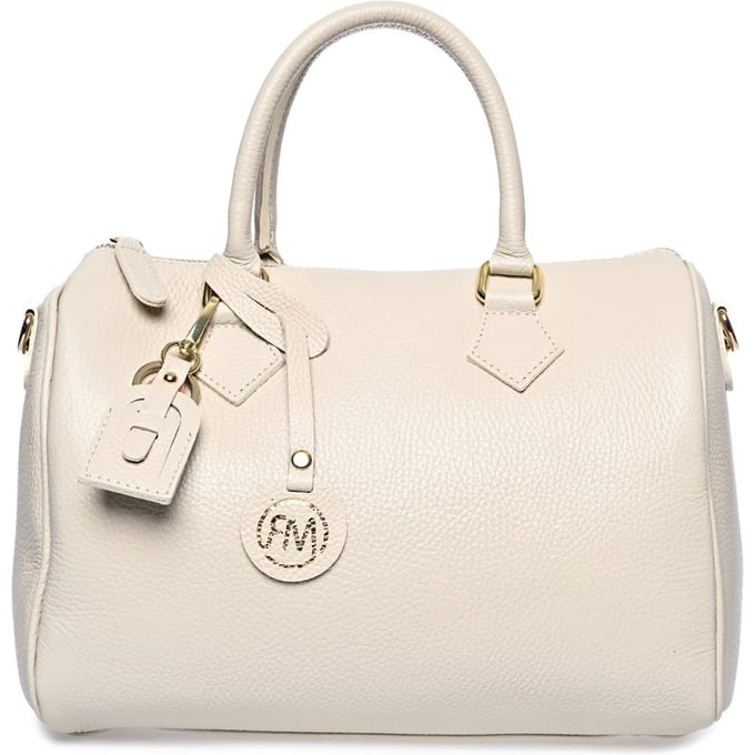 Roberta M Beige Rundleer Tas