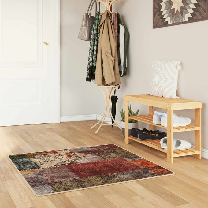 vidaXL - Tapijt - Runner - MARSA - Meerkleurig - 100 - x - 100 - cm - Polyester - en - PVC