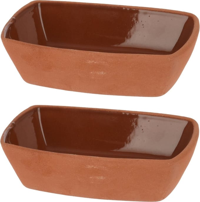 Excellent Houseware Serveerschaaltje - 4st - Terracotta - 170ml 13x9cm