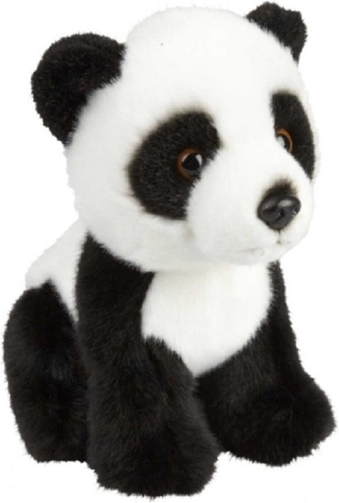 Ravensden Pluche panda beer knuffel - 18 cm - zwart/wit - Pandaberen knuffels