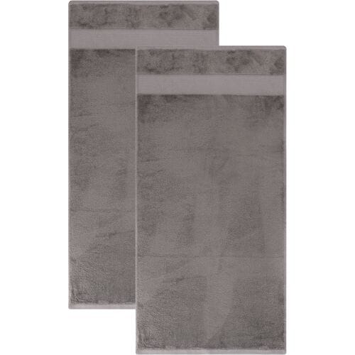 LIVARNO Set van 2 bamboe handdoeken 50 x 100 cm (Grijs)