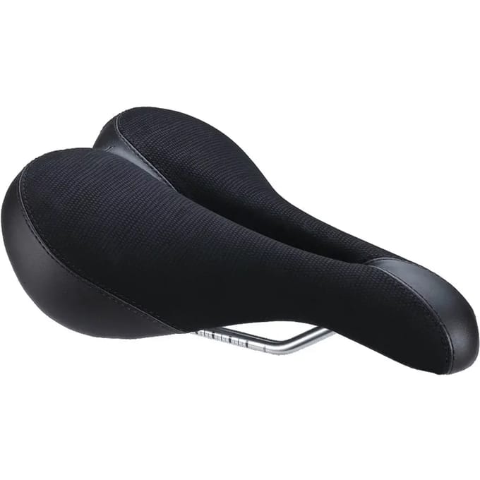 BBB Cycling MultiDensity Fietszadel Dames – Fietshouding Actief 60° - Drukverlagend Zadel met Anatomische Uitsparing - 250 x 170mm – Zwart – BSD-13