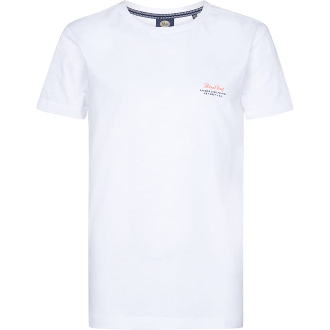 Petrol Industries - Jongens Backprint T-shirt Tealshore - Wit