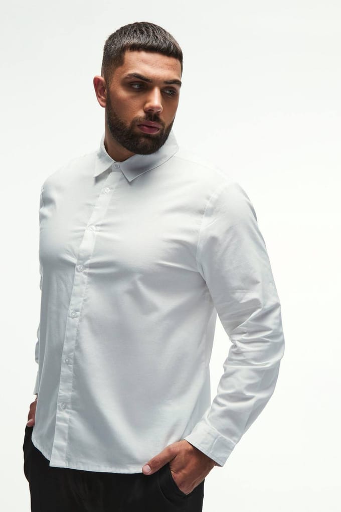 Plus Regular Fit Oxford-shirt in Wit | White | Size 2XL