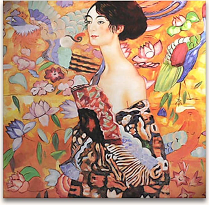 Handgeschilderd olieverfschilderij - olieverf op canvas - Gustav Klimt 'Asian Lady'