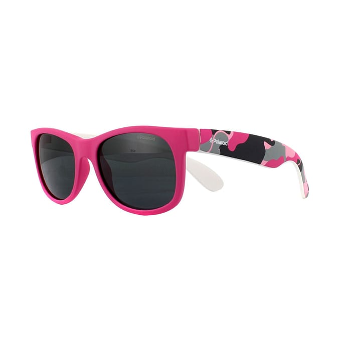 Polaroid Kids rechthoek KIDSS ROZE CAMO GRIJN POLARISEERD ZONGRADES
